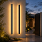 YANSUN 39.3 in. 1-Light Sand Black Outdoor Wall Sconce with Integrated LED, Warm White 3000K, IP65 Waterproof, 2-Pack