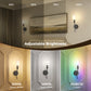 YANSUN 2-Pack Floral Art Glass Black LED Wall Sconce RGBCW Remote Control Remote Timer Dimmable Wall Light for Living Room