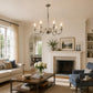 YANSUN 6-Light Nickel Branch Chandelier Modern Ceiling Pendant Light Fixture E12