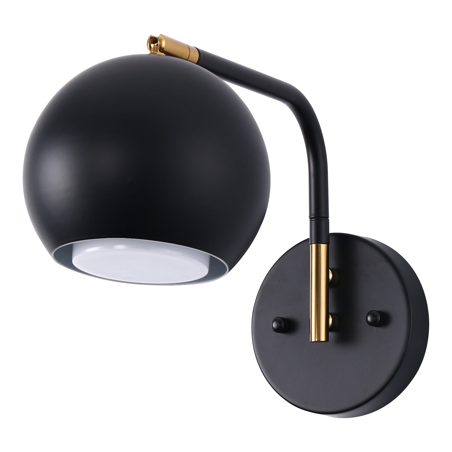 YANSUN 8.1 in. Indoor Sconce Wall Decor, Black Wall Mounted Lamps for Bedroom Living Room Hallway (2-Pack)