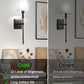 YANSUN 6 in. 1-Light Black Metal LED Dry Rated Vanity Light Bar with Bell Fabric Shade Dimmable