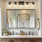 YANSUN 33 in. 5-Light Black Bathroom Vanity Light for Bathroom Bedroom or Hallway with Clear Glass Shades