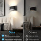 YANSUN Semi-Circle Black Plastic Wall Sconce with 5CCT Dimmable Color Temperature and Wall Switch Control (Includes Mounting Plate)