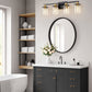 YANSUN 28 in. 4-Light Black and Gold Bathroom Vanity Light with Clear Glass Shades for Over Mirror