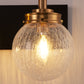 YANSUN 22 in. 3-Light Modern Black and Gold Vanity Light with Crackle Glass Wall Perfect for Vanity Powder Room Dressing Room