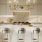 YANSUN 6-Light Gold Candle Rustic Industrial Iron Chandeliers for Dining Room Living Room