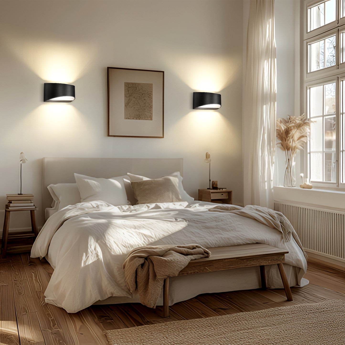 YANSUN 8 in. 1-Light Modern Black Wall Sconce with Adjustable Rectangle Lantern Shade for Hallway