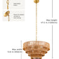 YANSUN  6-Light Boho Chandelier with Woven Rattan Shades, Copper Finish Multi-Tier Decorative Hanging Fixture