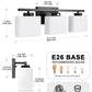 YANSUN 22 in. 3 Light Matte Black Vanity Light for Bathroom Bedroom Living Room with White Shades