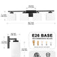 YANSUN 31 in. 4 Light Matte Black Vanity Light for Vanity Powder Room Dressing Room with White Glass Shades