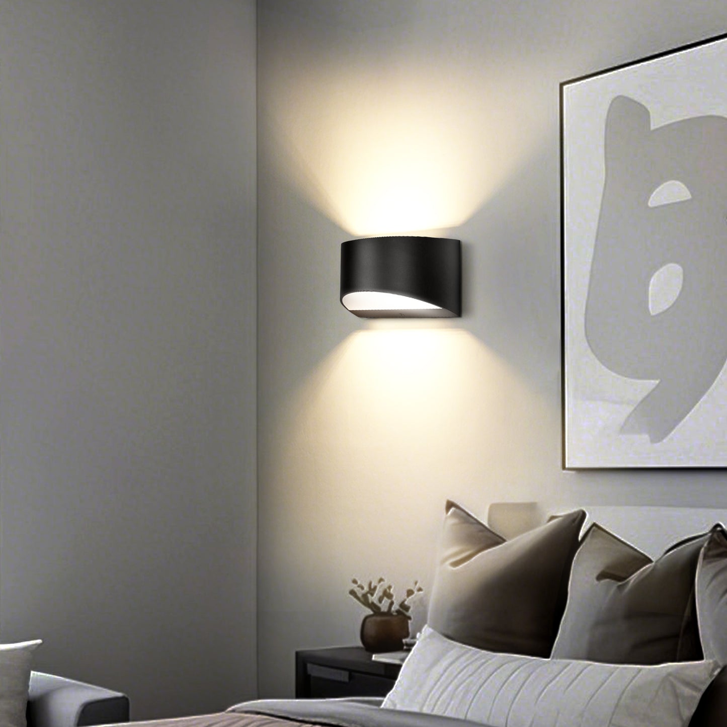 YANSUN 8 in. 1-Light Modern Black Wall Sconce with Adjustable Rectangle Lantern Shade for Hallway
