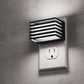 YANSUN 2-Pack 1W Plug-In Dusk to Dawn Night Light, Black Fence Design, White 5000K LED, 3-Level Button Dimmer, US 2-Prong Plug