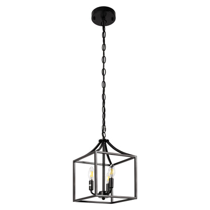 YANSUN 3-Light Matte Black Pendant Light Fixture-Industrial E12 Socket Hanging Chandelier for Dining Room, Kitchen Island