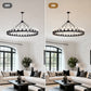 YANSUN 64in. Matte Black Wagon Wheel Chandelier 30-Light E26 Farmhouse Industrial Pendant Light for High Ceiling Dining Room (No Bulbs)