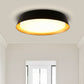 YANSUN 12 in. Black and Gold Dimmable Flush Mount with No Glass Round 1-Pack