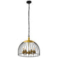 YANSUN 5-Light Black and Gold Dome Pendant Light Chandelier, E12 Base, Stylish Ceiling Fixture for Kitchen or Dining