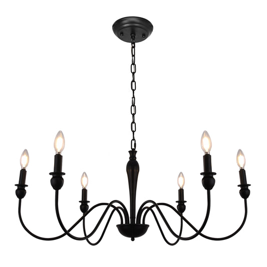 6 Light Chandelier By Room Country Chandelier, Adjustable Height???¨¬o?Industrial Iron Chandeliers Lighting For Kitchen Island, Dining Room, Bedroom